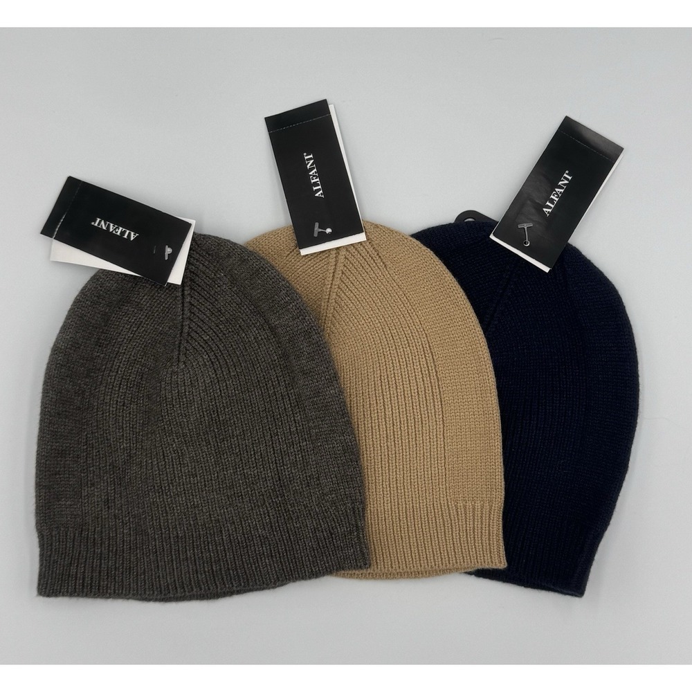 3 Pack Alfani Men's Skull Cap Classic Beanie One Size Cuffed Soft Winter Hat